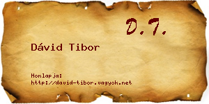 Dávid Tibor névjegykártya